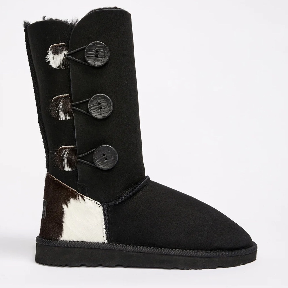UGGS Since ‘74 brand Women's Burleigh Button Triplet Calf in black